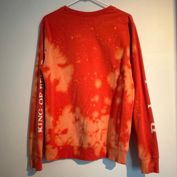 Junk Food Clothing Tie-Dye Budweiser Crewneck Sweatshirt, Red, Men’s Small - Picture 6 of 7